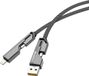 Câble de recharge rapide tressé USB 4-en-1, 1 mètre