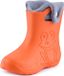 Ladeheid LA-CA-FrogButton Bottes de pluie enfant - Caoutchouc - avec chausson intérieur – EVA - Chausson intérieur lavable – Orange/Gris -34/35