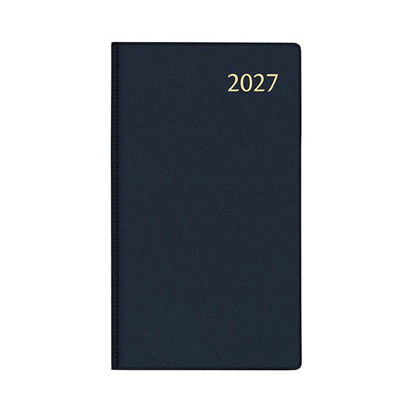 Aurora Visuplan Perl Seta weekagenda met uurindeling 2027 blauw (1 week per 2 pagina's) 6-talig