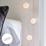 Lights4fun Lichtketting met witte katoenen bolletjes