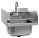 Inox spoelbak voor de keuken, rechthoekig model, met spatwaterbescherming, voor wandmontage