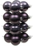 Othmar Decorations Boules de Noël - 16x pc - lilas violet - 8 cm - verre - brillant/mat