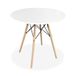 Homey Witte ronde eettafel of keukentafel, model Malmö, melamine, 80 cm (L) x 80 cm (B) x 75 cm (H)