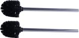 Merkloos RVS toiletborstel/wcborstel zwart - Set van 2x stuks - 34 cm