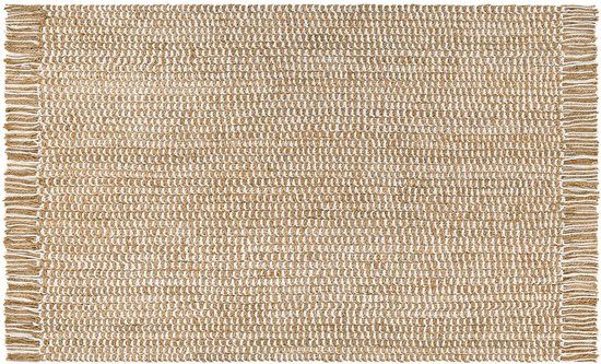 LOBERON Vloerkleed Yrundal beige 240x170 cm Jute Wol