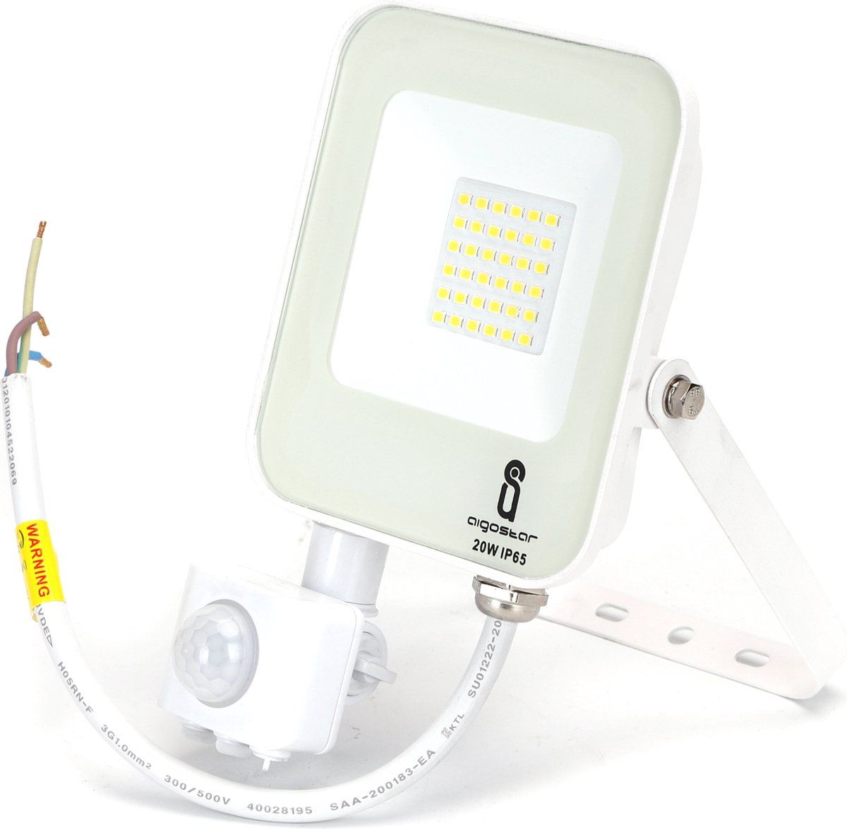 Aigostar Buitenlamp - LED Schijnwerper met IR Bewegingssensor - 20W - Wit