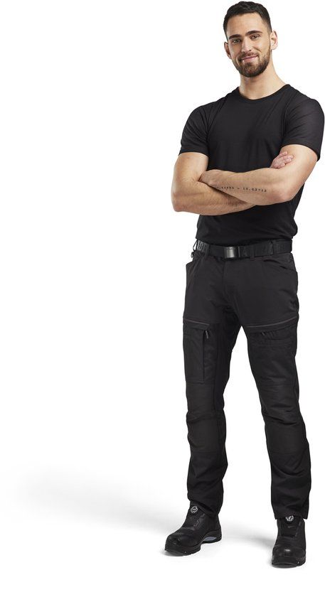 Blåkläder Service werkbroek met stretch 1456-1845 - Mannen - Zwart/Donkergrijs - 56