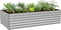 Relaxdays Moestuinbak - 57x240x90 cm - metaal - zilver