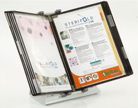 Tarifold Antibacterieel display board systeem Sterifold tafelstandaard met 10 A4 borden, zwart