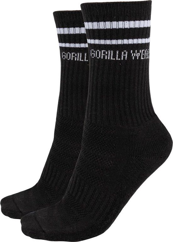 Gorilla Wear Crew Sokken 2-Pack - Zwart - EU 39-42
