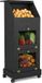 Puluomis - Armoire à pommes de terre - Armoire à légumes - Armoire de cuisine - Armoire de rangement à 3 niveaux - avec porte en maille - mobile avec roues - Noir