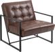 HOMCOM Fauteuil d'appoint similicuir 75x81x78cm Marron