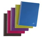 Clairefontaine 329715C Linicolor Intensive Collection A spiraalvormig notitieboek - 17x22 cm - 100 grote tegelpagina's - 90 g wit papier - transparante polypro-omslag - willekeurige kleur