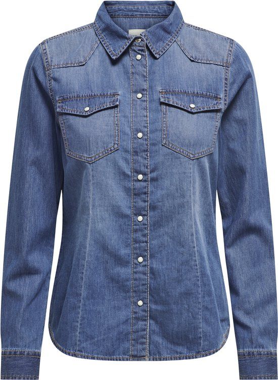 ONLY ONLALEXA Denim Blouse - Medium Blue