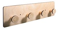 Rayher 62986505 houten garderobe, FSCMixCredit, naturel, 42 x 12 x 4,5 cm, 9-delig