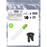 Quadrios 25O198 LED-assortiment Groen Rond 3 mm 2500 mcd 20 mA 3.0 V