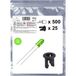 Quadrios 25O198 LED-assortiment Groen Rond 3 mm 2500 mcd 20 mA 3.0 V