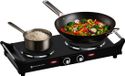 KitchenBrothers Elektrische Kookplaat - 2 Pits - 2500W - Zwart