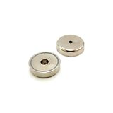 first4magnets™ F4MB60-1 c/boring N42 neodymium pot magnet, 139 kg pull, 1 pack, metal, silver, 60 mm diameter x 14.5 mm thick x 8 mm