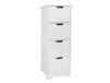 FineBuy Design Badschrank Landhaus-Stil MDF-Holz 30 x 83 x 30 cm weiß, Badezimmerschrank klein 4 Schubladen, Beistellschrank Mehrzweckschrank