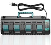 Makita chargeur quadruple, 3A, 14,4V-18V, pour batteries Makita LXT