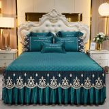 Drap-housse XL complet et 2 taies d'oreiller - Vert foncé 180 x 200 cm