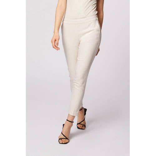 Morgan Cropped Slim Fit Broek - Ecru