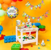 Décorations de gâteau pour cupcakes, forme de bloc, fête d'anniversaire, 5 pièces