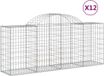 vidaXL Gabions 12 pieces curved 200x50x80/100 cm metal silver