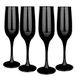 Glasmark Krosno Set van 4 mousserende wijnglazen, 0,2 l, Prosecco champagneglazen, champagneglazen, mousserende wijnglazen, 4 x 200 ml, zwart
