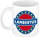 Bellatio Decorations Lambertus voornaam koffiemok beker wit/blauw 300 ml