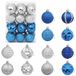 vidaXL Kerstballenset - 36 stuks - Blauw en zilver - 6 cm