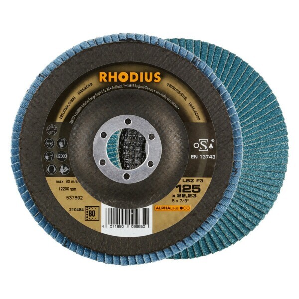 Rhodius Rhodius 210483 LSZ F3 K60 ALPHALINE L Lamellenslijpschijf 125 X 22,23mm (10 St) K60