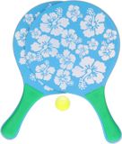 T & F creations Beachball set - blauw - bloemenprint - hout - batjes met bal