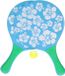 T & F creations Beachball set - blauw - bloemenprint - hout - batjes met bal