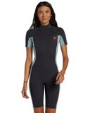 Billabong Dames folie 2 mm ritssluiting korte wetsuit ABJW500112 - gewassen zwart