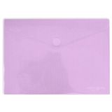 Grafoplás 5 stuks A3 kunststof envelopmappen | klittenbandsluiting | lavendelkleur | multiline | 33,5 x 24 cm | polypropyleen glas doorschijnend gestreept | perfect voor tekeningen en grote