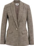 WE Fashion Dames slim fit blazer met structuur - Bruingrijs - Maat: 34
