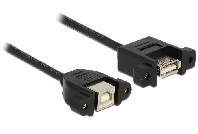 DeLOCK USB 2.0 Kabel - Type A / Type B - 0.25m - Zwart