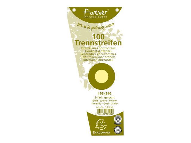 Exacompta Scheidingsstroken trapezium 180 g/m², gerecycled, met perforatie, geel