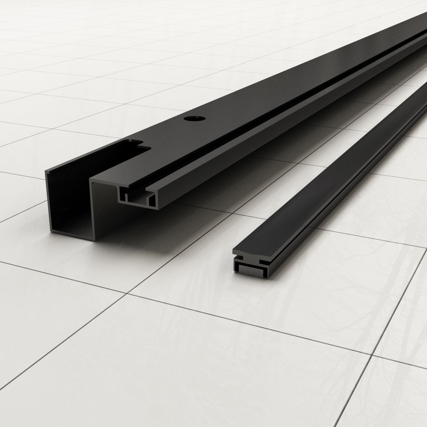 Wiesbaden Muurprofiel met magneetstrip wiesbaden voor nisdeur skyline mat zwart