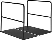 QUVIO Boekensteunen set van 2 - Metaal/Hout - Zwart/Grijs - 15 x 7 x 13 cm