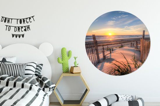 Merkloos / Sans marque WallCircle - Wall Circle 140x140 - Beach - Sea - Dune - Sunset - Landscape - Round paintings living room - Wallboard round - Wall decoration circle - Room decoration inside - Wall decoration wall circle - Home accessories