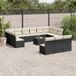 Maison Exclusive - Ensemble de jardin, 14 pièces, avec coussins, noir, en polyrotin