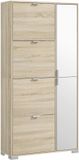 HOMCOM Klapbare schoenenkast - 82x30x168cm - Spaanplaat - Eiken