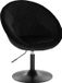 Happiq Tabouret de bar - Velours noir - Industriel - Réglable - Dossier