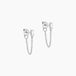 Manuelita Boucles d'oreilles pendantes argent blanc oxyde de zirconium