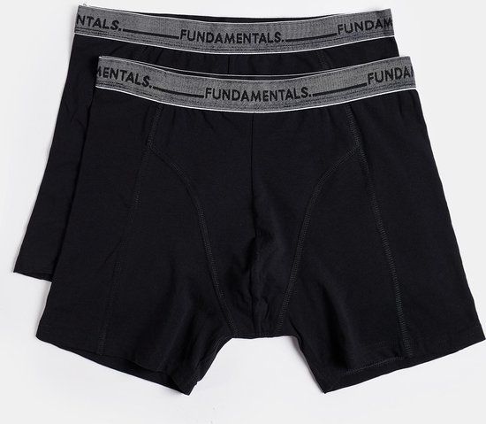 WE Fashion Boxershorts - Mannen - Zwart - Maat M (Set van 2)