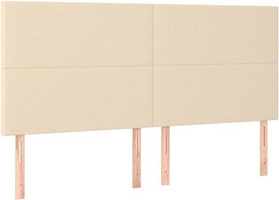 vidaXL Hoofdbord - Crème - Stof - 180x5x118/128 cm