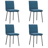 VidaXL Eetkamerstoelen 4 stuks fluweel blauw